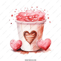Heart Cupcake Tote Bag, Watercolor Valentines Bag, Cute Treat Canvas Bag, Sweet Love Gift, Everyday Shopping Bag, Valentines Gift for Her - Tawshia