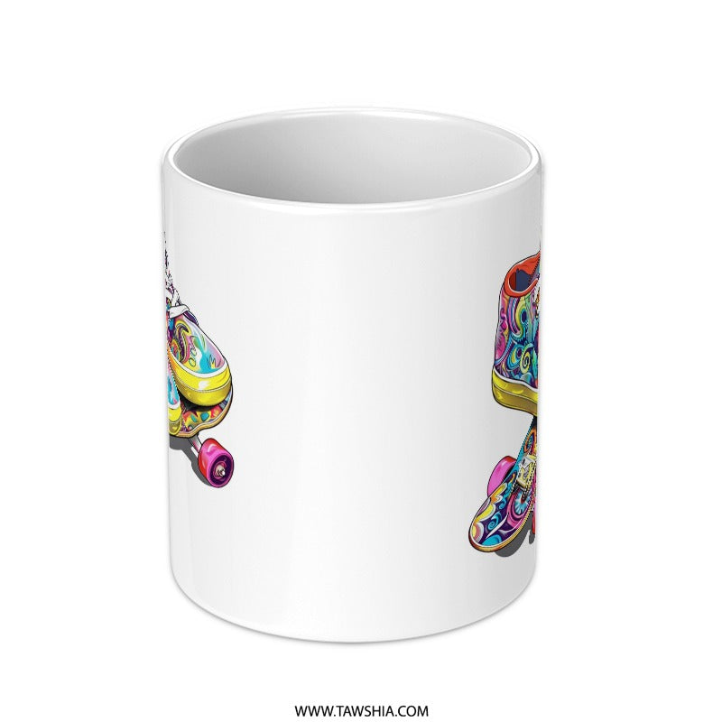 Skateboard Shoes Mug, Colorful Pattern Mug, Skateboarding Lover Gift, Unique Design Mug, Trendy Mug Gift - Tawshia