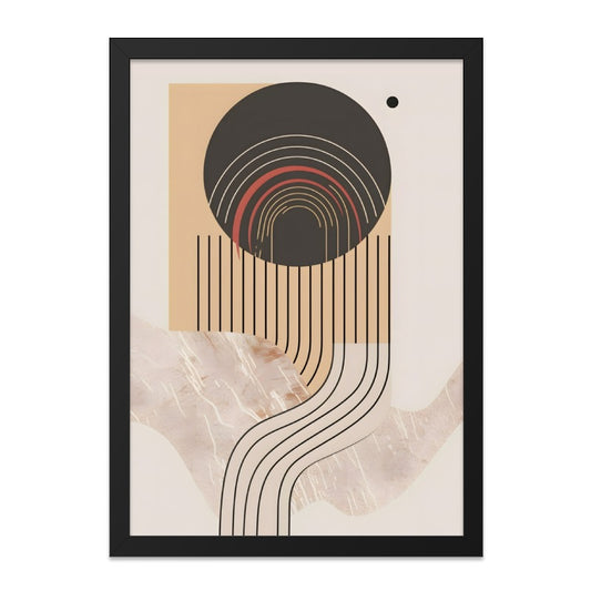 Abstract Geometric Wall Art, Modern Shapes Print, Minimalist Home Decor, Circle and Lines Artwork, Contemporary Art Poster - Tawshia
