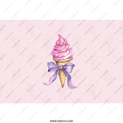 Ice Cream Tumbler, Pink Bow Design, Cute Tumbler, Stylish Tumbler, Gift Idea, Summer Drinkware, Everyday Tumbler, Stainless Steel Tumbler - Tawshia