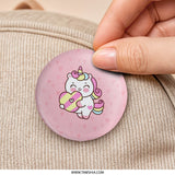 Cute Unicorn Pinback Button, Kawaii Unicorn Badge, Pink Heart, Magical Unicorn, Gift Idea, Trendy Accessories, Backpack Decor - Tawshia