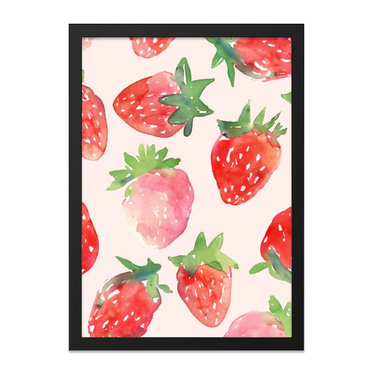 Strawberry Wall Art, Watercolor Fruit Print, Kitchen Decor, Summer Art, Berry Art, Food Wall Art, Whimsical Art, Fruity Wall Decor - Tawshia