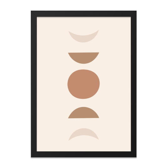 Minimalist Moon Phases Wall Art, Boho Celestial Decor, Modern Lunar Cycle Print, Earthy Tones, Abstract Geometric Artwork - Tawshia