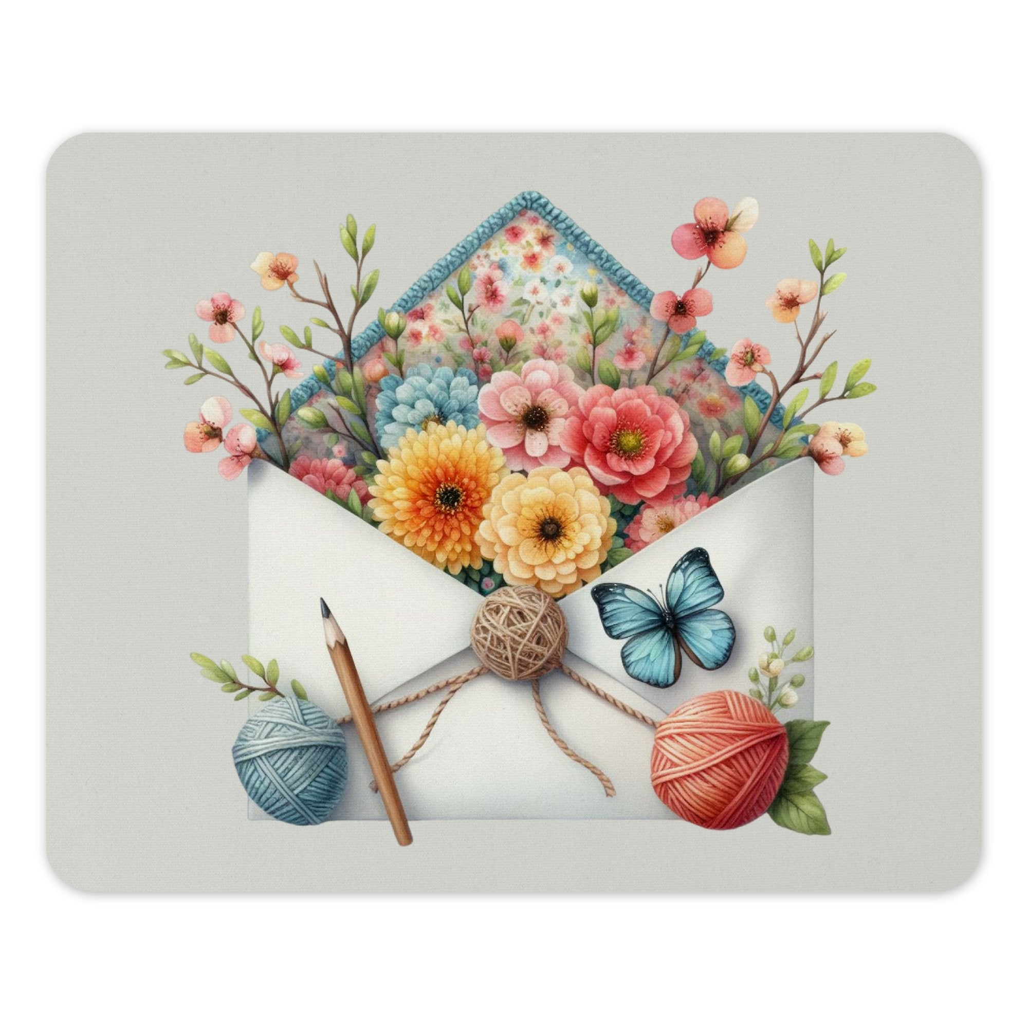 Envelope with Floral Design and Yarn Elements product