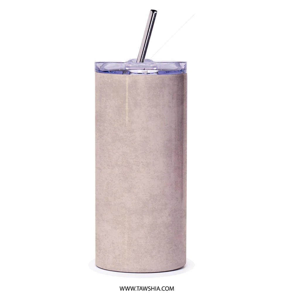 Elegant Beige Tumbler with Straw for Beverages product type