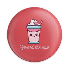 Cute Milkshake Pinback Button, Kawaii Drink Button, Spread The Love Pin, Aesthetic Accessories, Food Pinback Button, Badge, Gift, Party - Tawshia