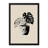 Monstera Plant Wall Art, Minimalist Art Print, Botanical Home Decor, Modern Living Room Art - Tawshia