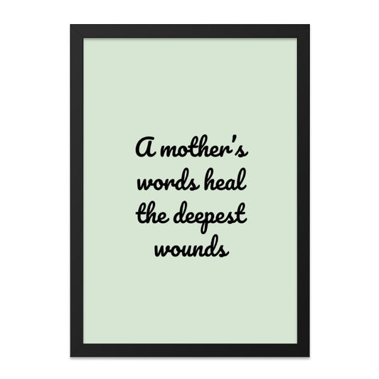 Mothers Words Wall Art, Inspirational Quote Print, Family Home Decor, Sentimental Gift for Mom, Meaningful Wall Art - Tawshia