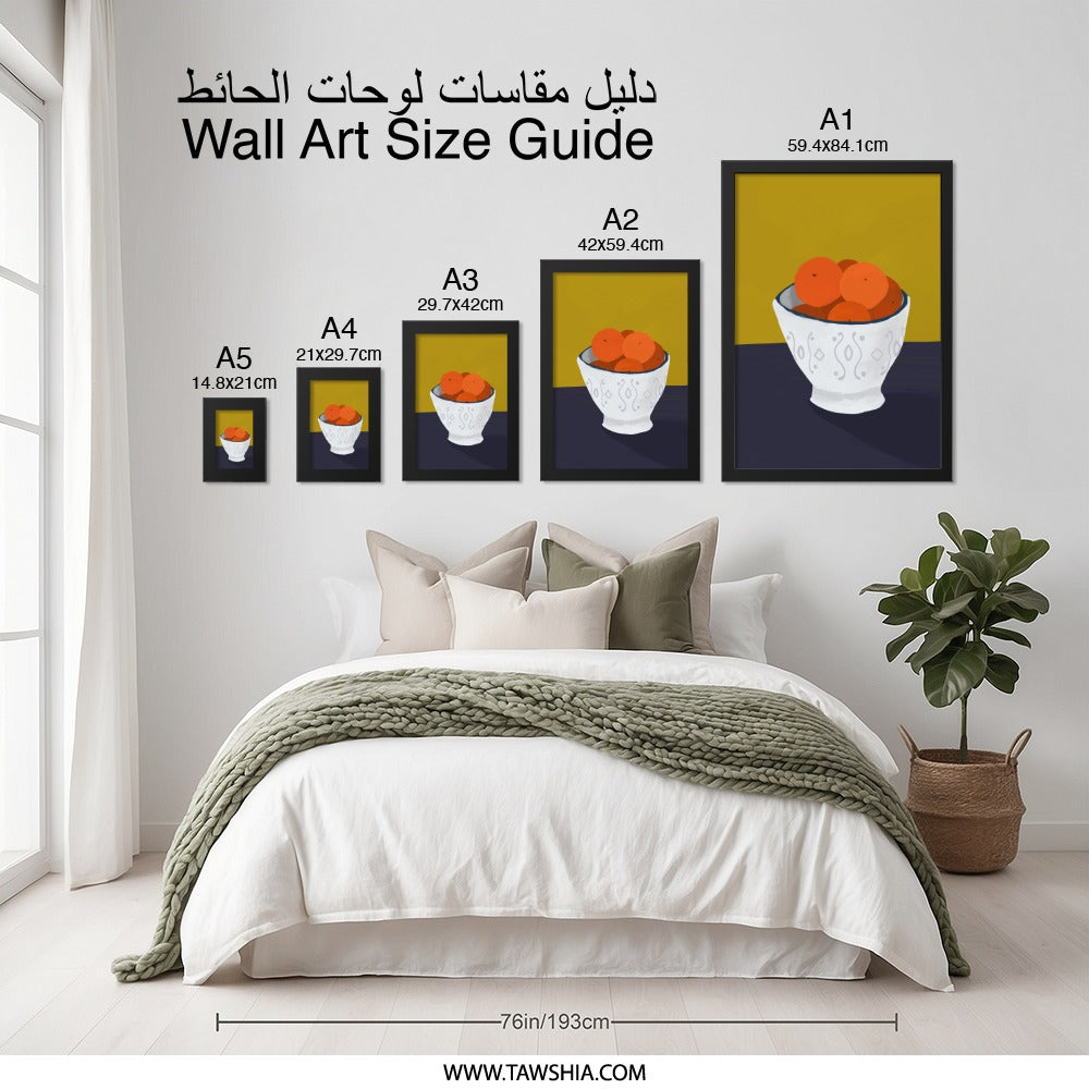 Oranges Wall Art, Still Life Print, Fruit Bowl Painting, Kitchen Decor, Modern Art Print, Home Decor, Minimalist Wall Decor (139) - Tawshia