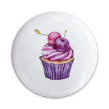 Cupcake Pinback Button, Cherry Button, Sweet Treat Badge, Foodie Accessory, Cute Button, Party Favor, Colorful Pinback Buttons - Tawshia