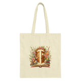 Floral Doorway Tote Bag, Book Lover Gift, Butterfly Design Bag, Whimsical Art Tote, Aesthetic Gift, Book Stack Art Bag, Reading Tote - Tawshia
