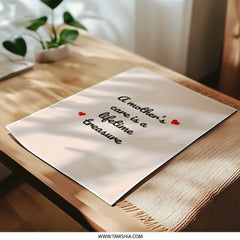 Mother's Care Photographic Prints, Mom Love Quote, Heart Art, Gift for Mother, Nursery Wall Decor, Minimalist Wall Art, Home Decor - Tawshia