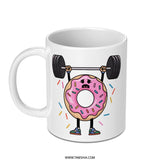 Funny Donut Mug, Gym Lover Gift, Cute Weightlifting Coffee Mug, Workout Humor Mug, Fitness Fanatic Present, Strong Donut Gift - Tawshia