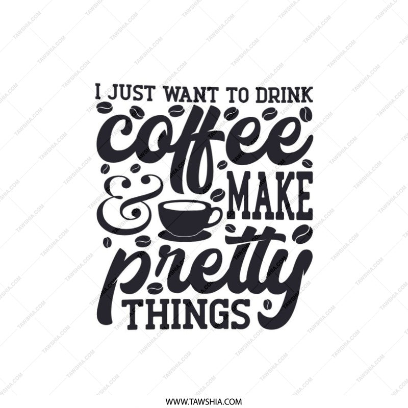 Coffee Lover Pillow, Make Pretty Things Throw Pillow, Inspirational Quote Pillow, Coffee Bean Decor, Caffeine Gift, Home Decor Pillow - Tawshia