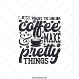 Coffee Lover Pillow, Make Pretty Things Throw Pillow, Inspirational Quote Pillow, Coffee Bean Decor, Caffeine Gift, Home Decor Pillow - Tawshia