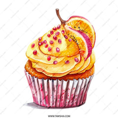 Watercolor Cupcake Mug, Fruity Dessert Coffee Cup, Food Lover Gift, Unique Cup, Artistic Mug, Cupcake Art Mug, Kitchen Decor, Fun Mug - Tawshia
