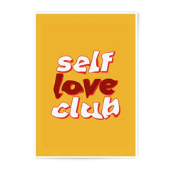 Self Love Club Photographic Print, Positivity Poster, Motivational Art, Inspirational Wall Decor, Trendy Home Decor, Dorm Room Art - Tawshia
