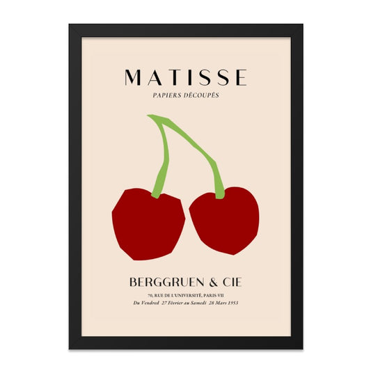 Matisse Cherry Wall Art, Papieres Decoupes Print, Henri Matisse Exhibition Poster, Modern Fruit Art, Minimalist Kitchen Decor - Tawshia