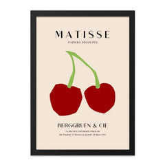 Matisse Cherry Wall Art, Papieres Decoupes Print, Henri Matisse Exhibition Poster, Modern Fruit Art, Minimalist Kitchen Decor - Tawshia