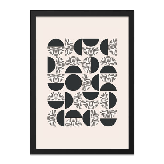 Geometric Wall Art, Circle Print, Minimalist Art, Modern Home Decor, Abstract Poster, Wall Decor, Black and Beige - Tawshia