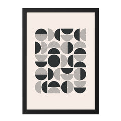 Geometric Wall Art, Circle Print, Minimalist Art, Modern Home Decor, Abstract Poster, Wall Decor, Black and Beige - Tawshia