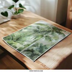 Tropical Palm Tree Photographic Print, Green Watercolor Wall Art, Coastal Home Decor, Botanical Art Print, Summer Vibes Art - Tawshia