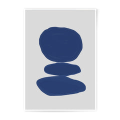 Navy Abstract Photographic Print, Modern Zen Art Print, Minimalist Wall Art, Blue Shapes, Home Decor Print, Simple Artwork, Stone Balance - Tawshia