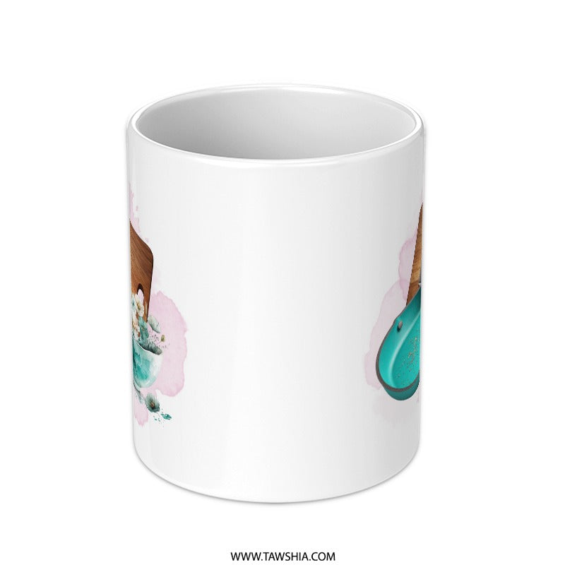 Kitchen Art Mug, Cooking Lover Gift, Culinary Design Mug, Chef Gift Idea, Unique Kitchenware Mug - Tawshia