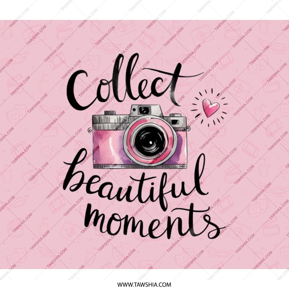 Pink Camera BackPack, Collect Beautiful Moments Back Pack, Photography Lover Gift, Cute BackPack for Girls, Travel Backpack, Everyday - Tawshia