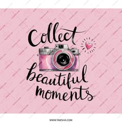 Pink Camera BackPack, Collect Beautiful Moments Back Pack, Photography Lover Gift, Cute BackPack for Girls, Travel Backpack, Everyday - Tawshia