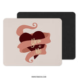 You Plus Me Mouse Pad, Love Heart Mousepad, Cute Desk Decor, Office Gift, Valentines Day Gift, Romantic Mouse Pad, Trendy Mousepad - Tawshia