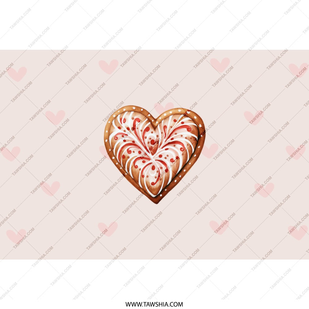Heart Cookie Tumbler, Valentine's Day Tumbler, Love Tumbler, Cute Tumbler, Gift for Her, Tumbler with Straw, Travel Tumbler - Tawshia
