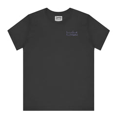 Stylish Black T-shirt with Blue Arabic Text design product type