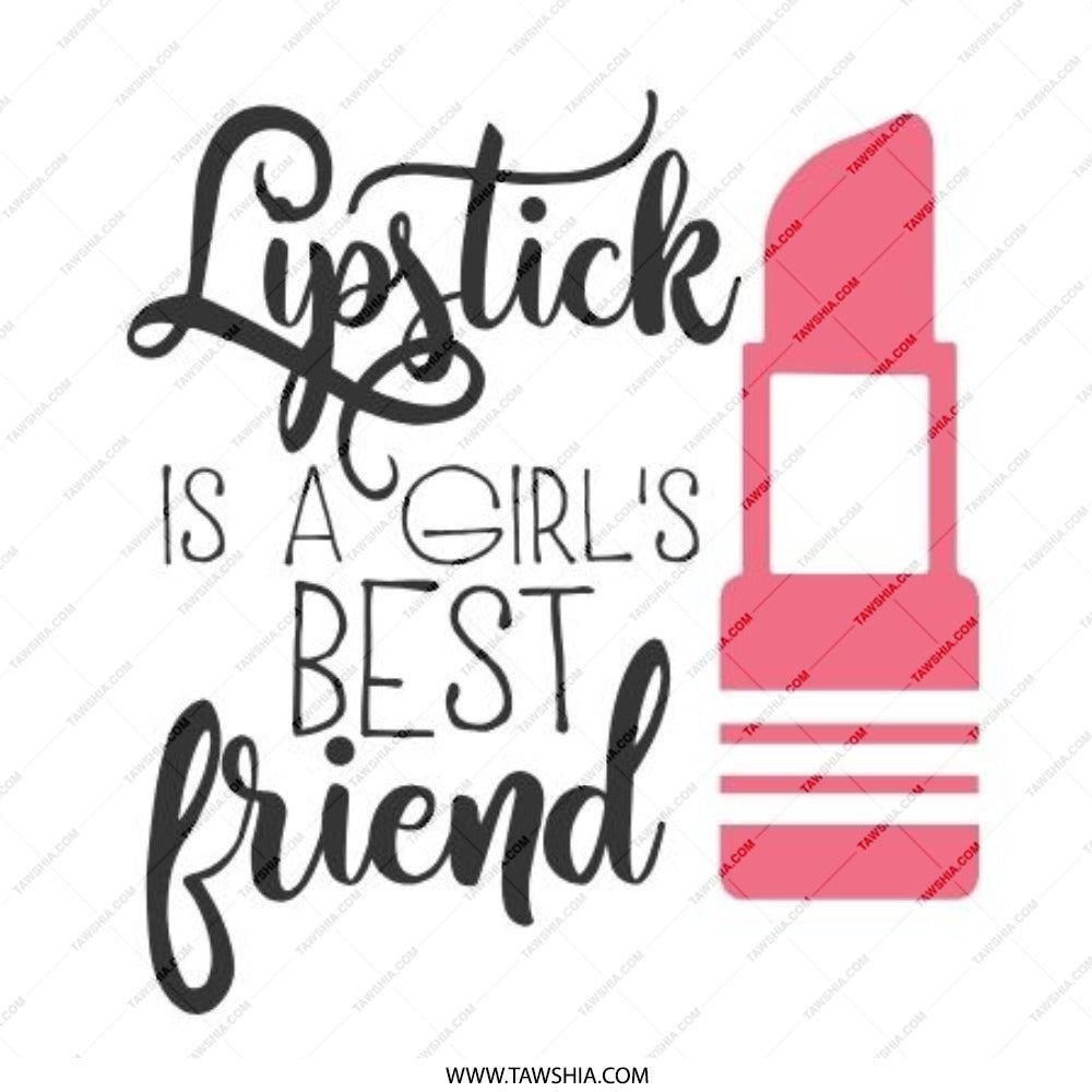 Lipstick is a Girl's Best Friend Pinback Button, Pink Lipstick Button, Cute Makeup Button, Fashion Button, Girl Power Gift - Tawshia