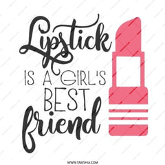 Lipstick is a Girl's Best Friend Pinback Button, Pink Lipstick Button, Cute Makeup Button, Fashion Button, Girl Power Gift - Tawshia