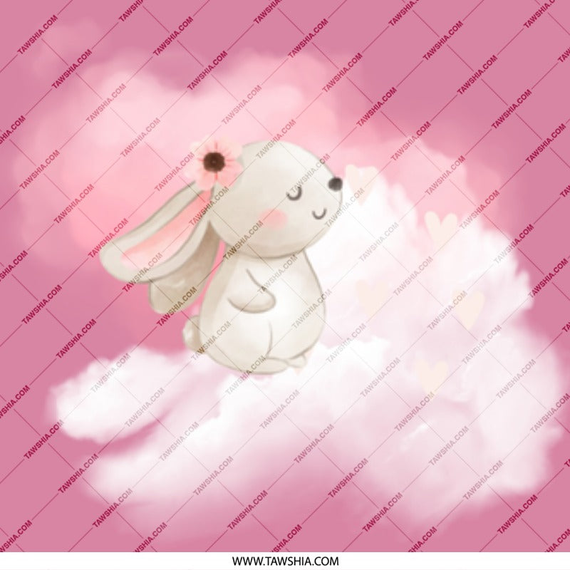 Cute Bunny Mug, Rabbit on Cloud Mug, Pink Dreamy Mug, Kawaii Animal Mug, Pastel Aesthetic, Gift for Bunny Lover, Coffee Mug, Tea Mug - Tawshia