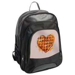 Waffle Heart Backpack, Food Lover Backpack, Sweet Treat Backpack, Yummy Backpack, Unique Backpack, Gift Idea, Heart Backpack - Tawshia