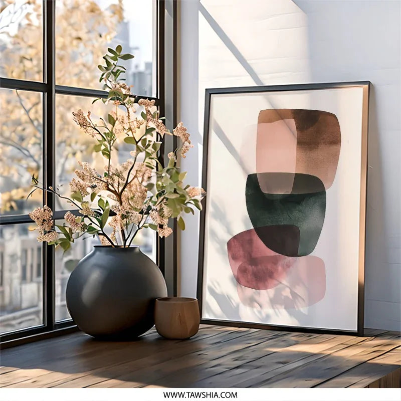 Abstract Shapes Wall Art, Modern Art Print, Geometric Art, Contemporary Art, Home Decor, Living Room Art, Trending Wall Decor - Tawshia
