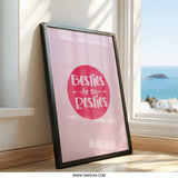 Besties for the Resties Wall Art, Best Friend Gift, Friendship Quote, Sister Gift, Pink Decor, Home Decor, Girl Room Decor, Wall Decor - Tawshia
