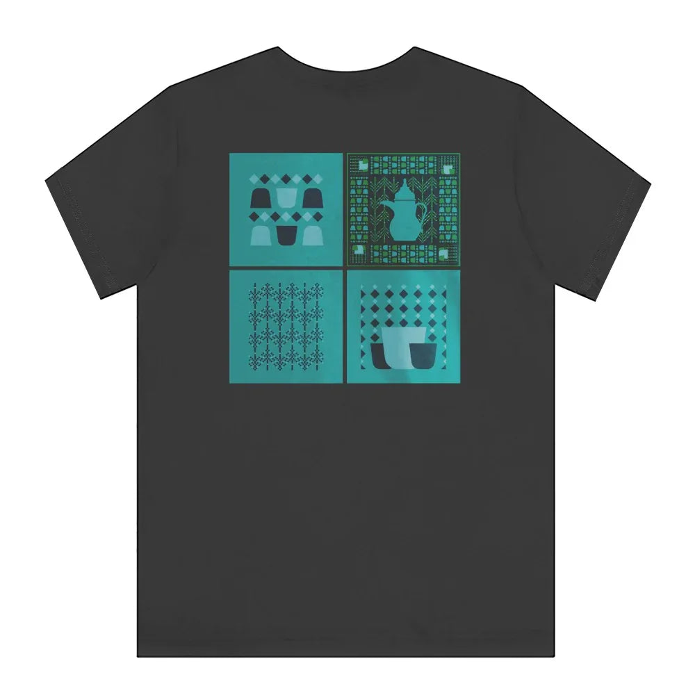 Stylish Black Graphic Tee with Abstract Art product