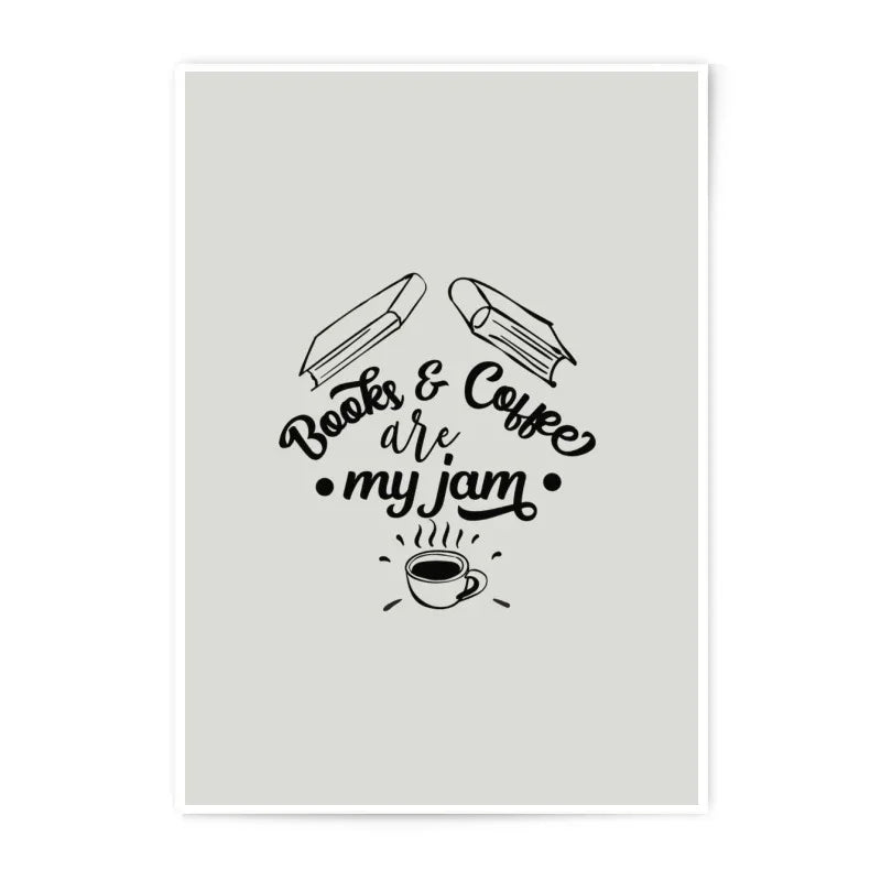 Books and Coffee Photographic Prints, My Jam Wall Art, Home Decor, Caffeine Lover Gift, Reading Lover Gift - Tawshia