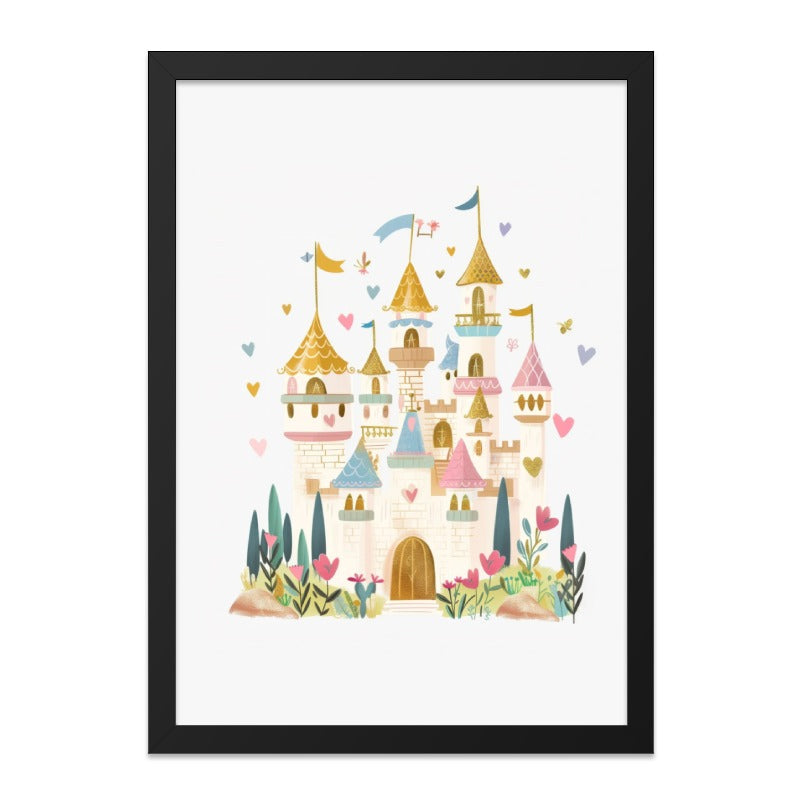 Magical Castle Wall Art, Princess Castle Decor, Nursery Art Print, Fairytale Castle Artwork, Kids Room Decor - Tawshia