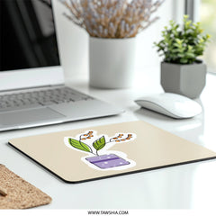 Potted Plant Mouse Pad, Minimalist Desk Decor, Cute Office Accessory, Floral Mousepad, Home Office Gift, Computer Accessory, Desk Mat - Tawshia