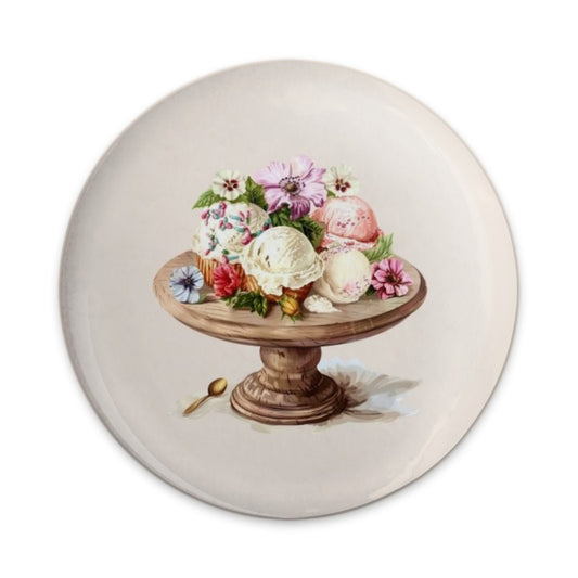 Ice Cream Pinback Button, Floral Button, Dessert Badge, Food Button, Cute Button, Unique Accessories, Ice Cream Lover, Button Collection - Tawshia