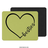 Besties Heart Mouse Pad, Cute Friends Mousepad, BFF Gift, Friendship Mousepad, Best Friend Mousepad, Office Decor, Desk Accessories - Tawshia