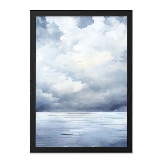 Blue Sky Wall Art, Watercolor Painting, Cloudscape Print, Abstract Wall Decor, Modern Home Art, Peaceful Scene, Serene Landscape - Tawshia