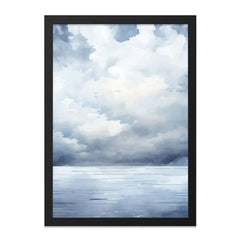 Blue Sky Wall Art, Watercolor Painting, Cloudscape Print, Abstract Wall Decor, Modern Home Art, Peaceful Scene, Serene Landscape - Tawshia