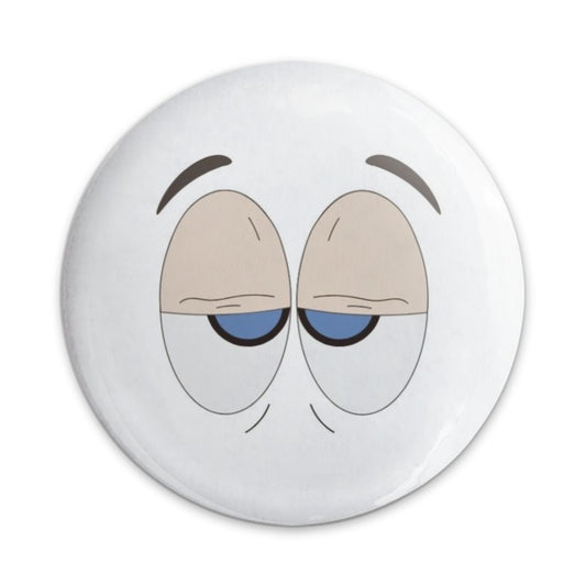 Tired Eyes Pinback Button, Cartoon Expression Button, Funny Gift, Unique Pin, Collectible Button, Backpack Button, Jacket Pin - Tawshia
