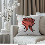Rose Pillow, Floral Pillow, Flower Throw Pillow, Decorative Pillow, Botanical Pillow, Spring Decor, Rose Design, Housewarming Gift Idea - Tawshia