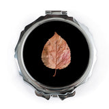 Autumn Leaf Pocket Mirror, Fall Foliage Compact Mirror, Nature Inspired Cosmetic Mirror, Botanical Gift for Her, Purse Mirror - Tawshia